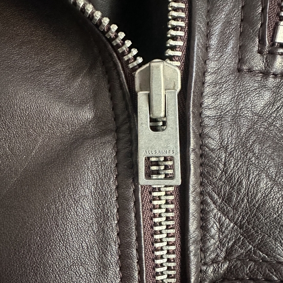 NWT All Saints Bleeker Biker Jacker - Leather - 0 - Brown - Picture 4 of 8